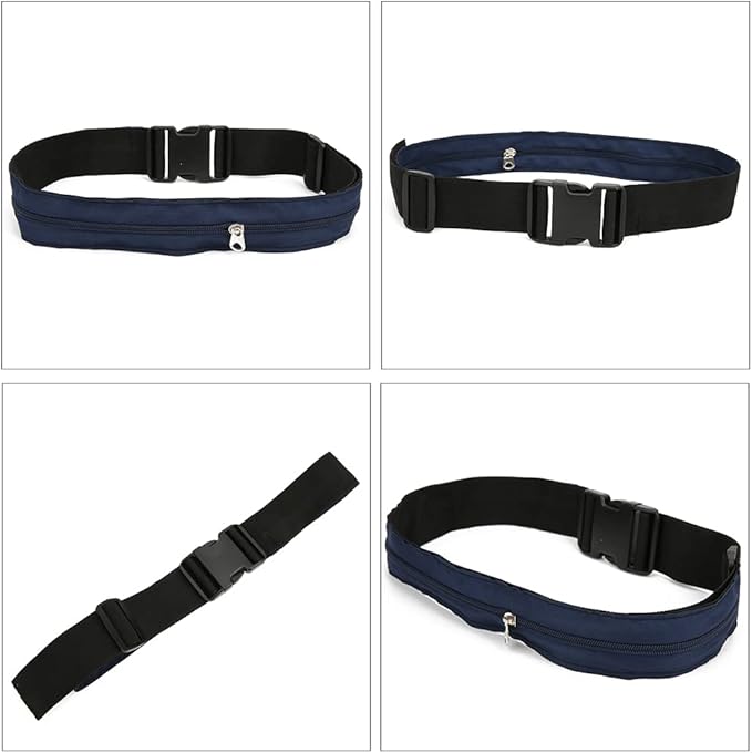 Anti Theft Money Belt with Zipper Closure, Sports Waist Bag for Running Travel, Concealed Wallet Pocket for Cash Tickets, Durable Polyester Belt with Release Buckle for Outdo (5CM)