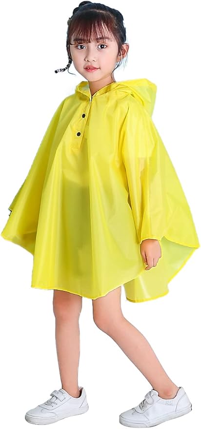 Spmor Kids Rain Poncho Hooded Jacket Rain Coat