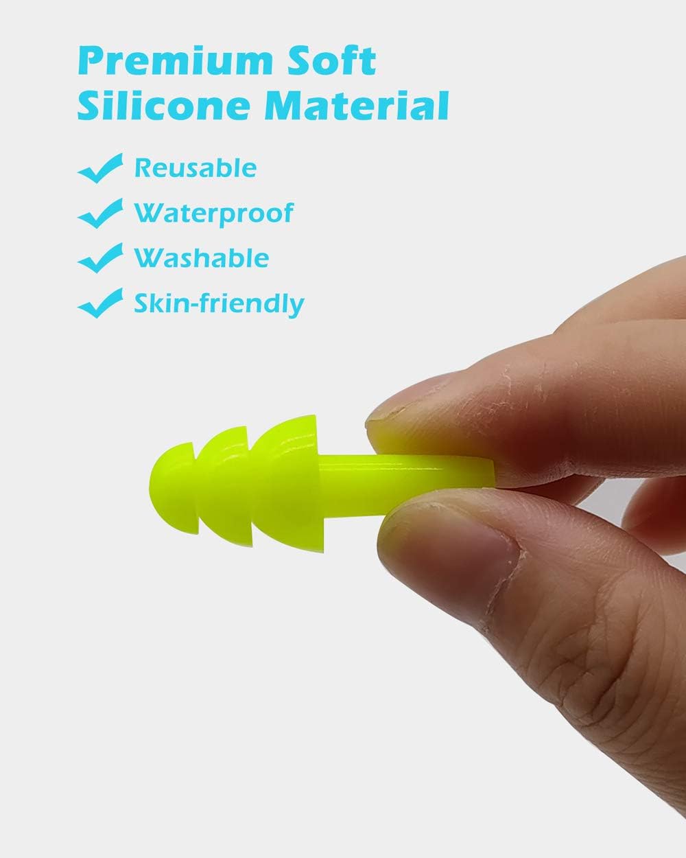 10 Pairs Noise Cancelling Ear Plugs, Premium Soft Silicone, Reusable, Waterproof, Hypoallergenic, Noise Reduction Earplugs for Swimming, Airplanes, Concerts, Shooting, Travelling, Sleeping & Snoring