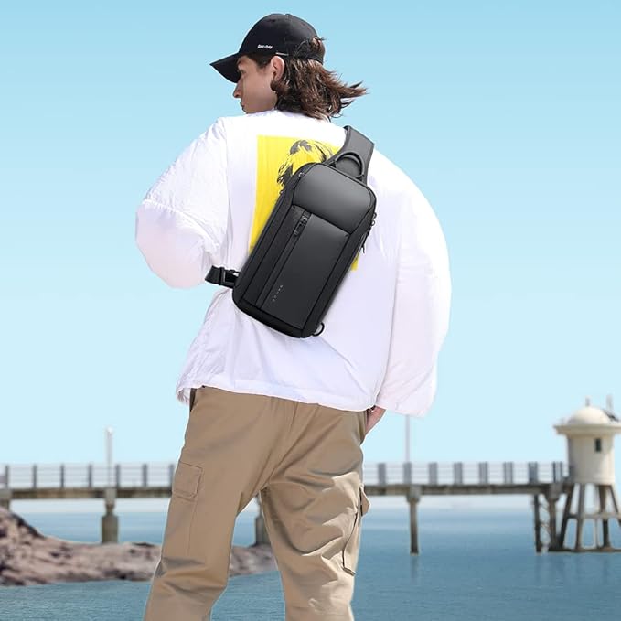 BANGE Men's Crossbody Backpack - Waterproof Shoulder Bag for Travel, Hiking & Daily Commute