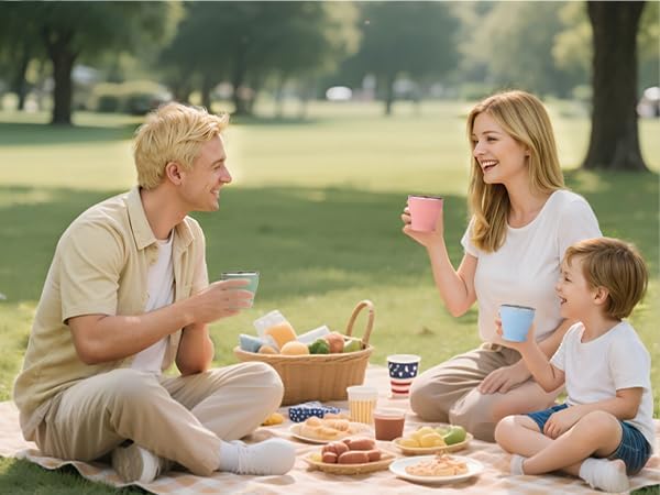 TakeToday 4PCS Collapsible Travel Cup 8 oz - Silicone Foldable Water Cup, BPA-Free with Lid & Waterproof Bag - Drinking Cup Set for Camping, Outdoors & International Travel