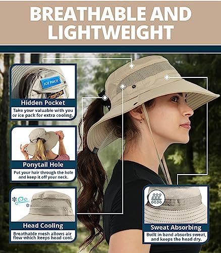 GearTOP Safari Sun Hat for Men and Sun Hats for Women UV Protection UPF 50+ Hiking, Gardening, Fishing