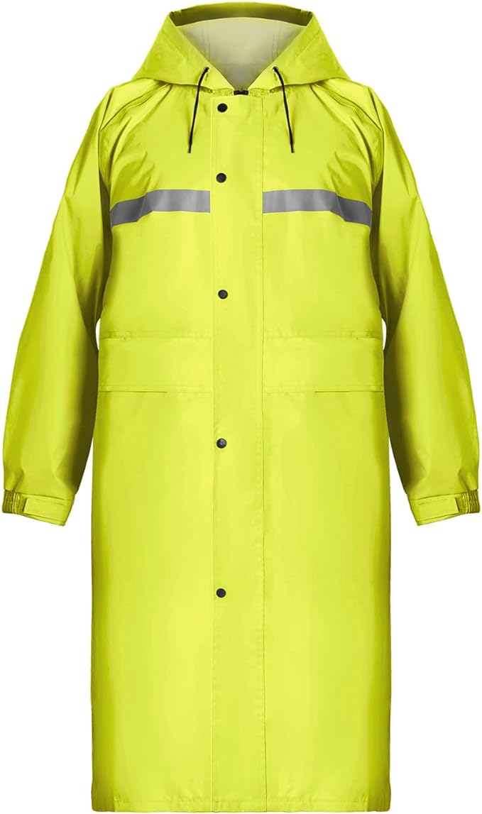 Coralrain Long Hooded Raincoat Safety Waterproof Emergency Rain Jacket Poncho for Men Women Adults