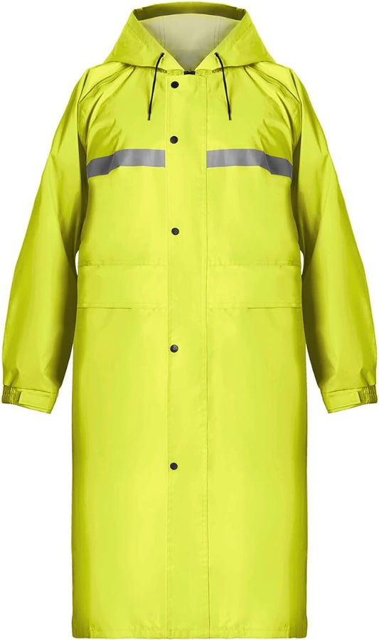 Coralrain Long Hooded Raincoat Safety Waterproof Emergency Rain Jacket Poncho for Men Women Adults