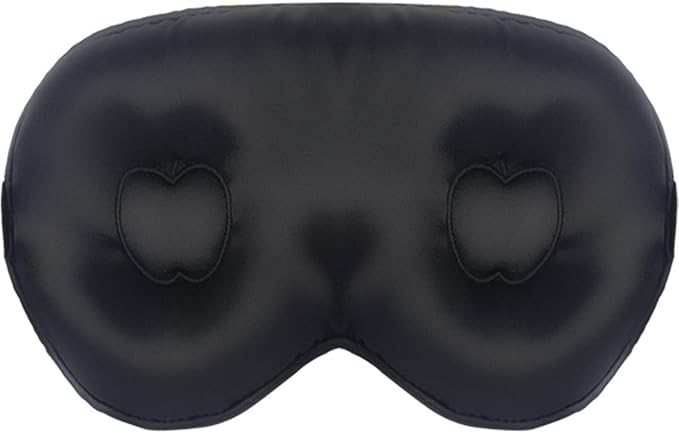 3D Silk Sleep Mask, Eye Pillow for Insomnia Relief (Black)