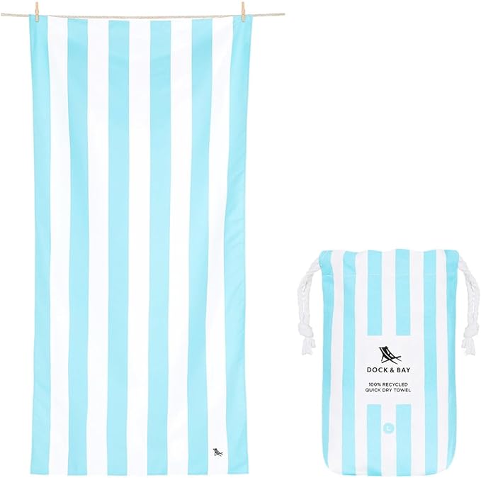 Dock & Bay Beach Towel - Quick Dry, Sand Free - Compact, Lightweight - 100% Recycled - Includes Bag - Set of 4 - Pastel Pic N Mix, Extra Large (200x90cm, 78x35)