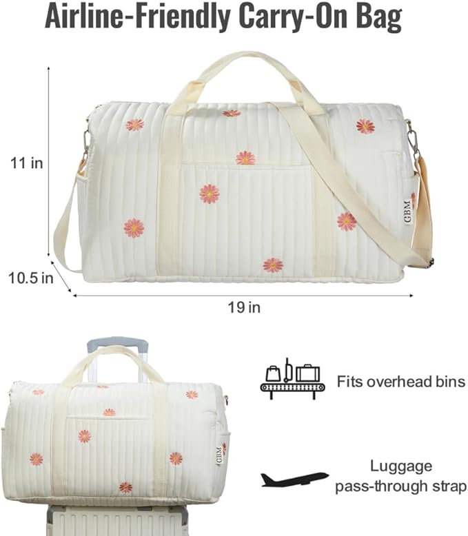 Women’s Travel Duffel Bag – Large Weekender & Overnight Travel Bag with Wet Pocket, Carry-On Friendly, Ideal as Hospital or Maternity Bag for Labor and Delivery