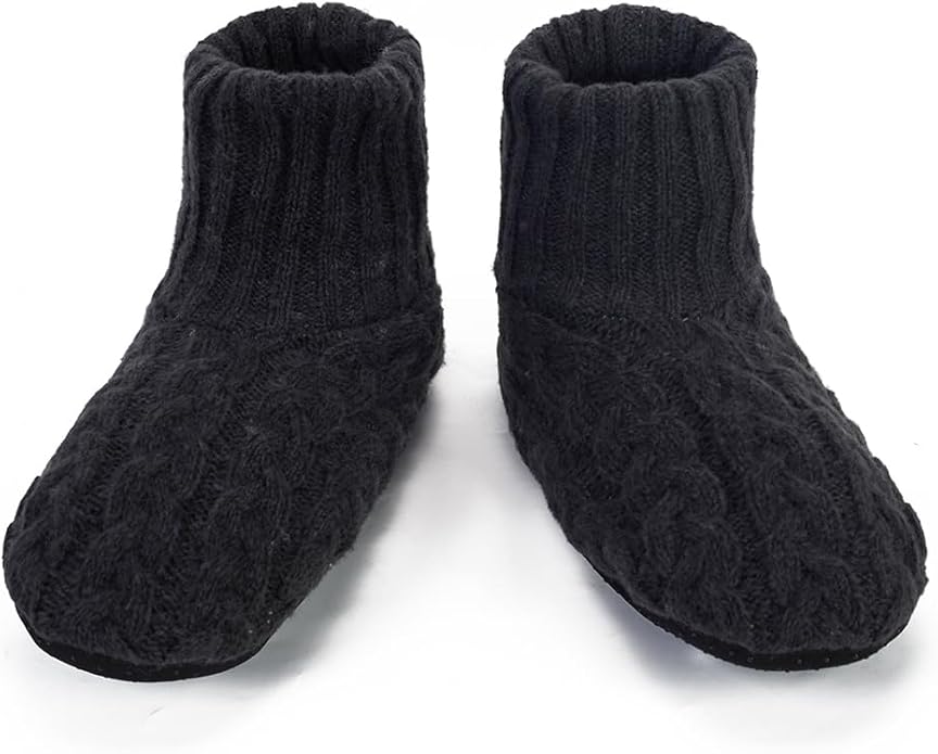 Mens Fuzzy Slipper Socks Soft Cozy Thick House Indoor Boot Sock Shoes with Anti-Skid Bottom Soles
