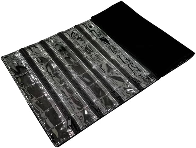 Travel Jewelry Roll Bag Portable Organizer Pouch With Grids&PVC Cover Storage Bags for Necklace, Bracelet, Bracelet,Ring, Badge, Pendant