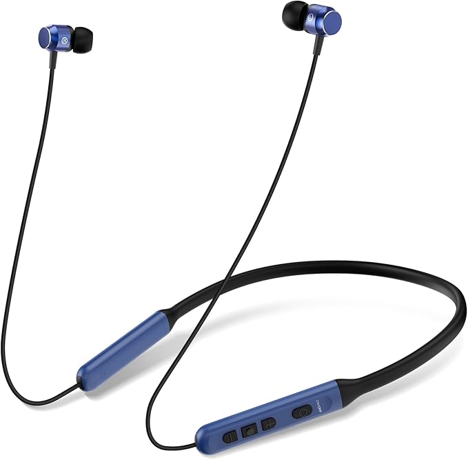 Neckband Bluetooth Headphones, Wireless Bluetooth 6.0 Earbuds with Microphone, Comfortably Light, Deep Bass Earphones 35H Playtime, IPX5 Waterproof, Magnetic Headset for Workout (Navy Blue)