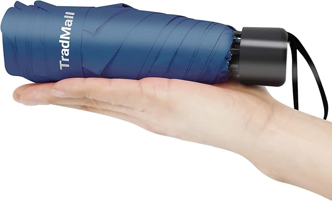 TradMall Mini Travel Umbrella, Portable Lightweight Compact Parasol with 95% UV Protection for Sun & Rain