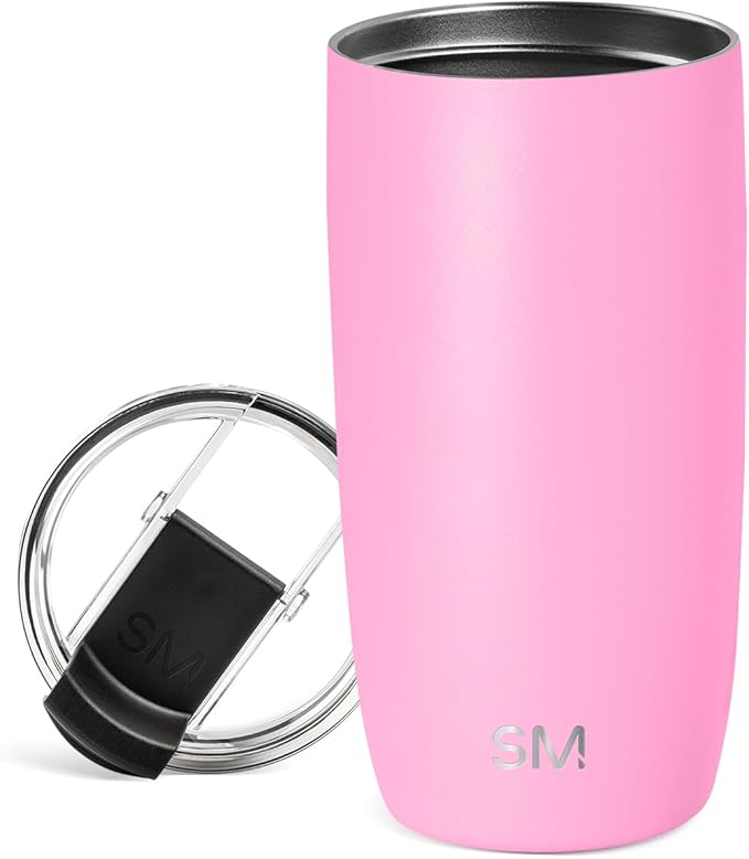 Simple Modern Travel Coffee Mug Tumbler with Flip Lid | Reusable Insulated Stainless Steel Cold Brew Iced Coffee Cup Thermos | Gifts for Women Men Him Her | Voyager Collection | 16oz | Dragon Fruit
