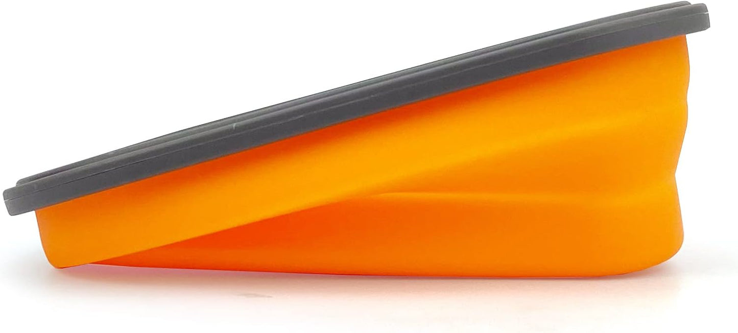 Silicone Lunch Container Bento Box, Collapsible Food Storage Containers with Airtight Lids and 2in1 Fork, Reusable Food Containers for Travel,Camping and RV, Food Grade 1000ml Microwave Container