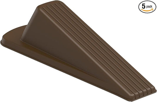 Crosize Door Stoppers for Bottom of Door, Premium Rubber Door Stops, Sturdy Door Wedge for Carpet, Tile, Concrete, Wood, Door Holder for Heavy Duty Door (Brown, 1 Pack)