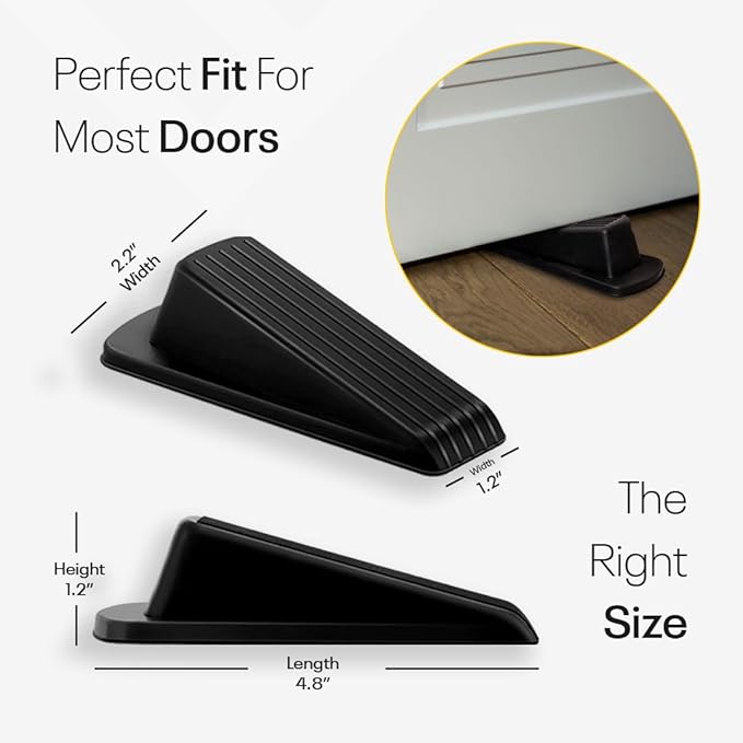 Door Stoppers for Bottom of Door – Rubber Door Stopper Wedge – Pack of 4 – Door Stop – Door Stoppers – Doorstop – Door Wedge – Doorstops for Inside Door – Ideal for Homes, Schools, Offices, Workshops