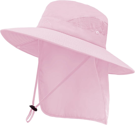 ZOORON Sun Hat for Men Women Fishing Hat with Neck Flap Wide Brim Bucket Hat UV Protection for Beach Camping Hiking