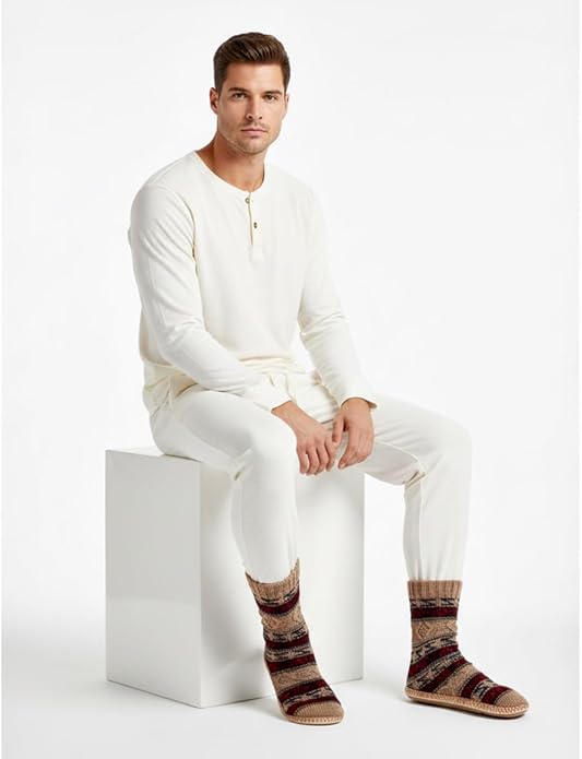 Cozylook Mens Slipper Socks Fleece Lined Non-slip Soles, Winter Soft Thick Cozy Home Boots, Warm Fuzzy House Shoes Indoor