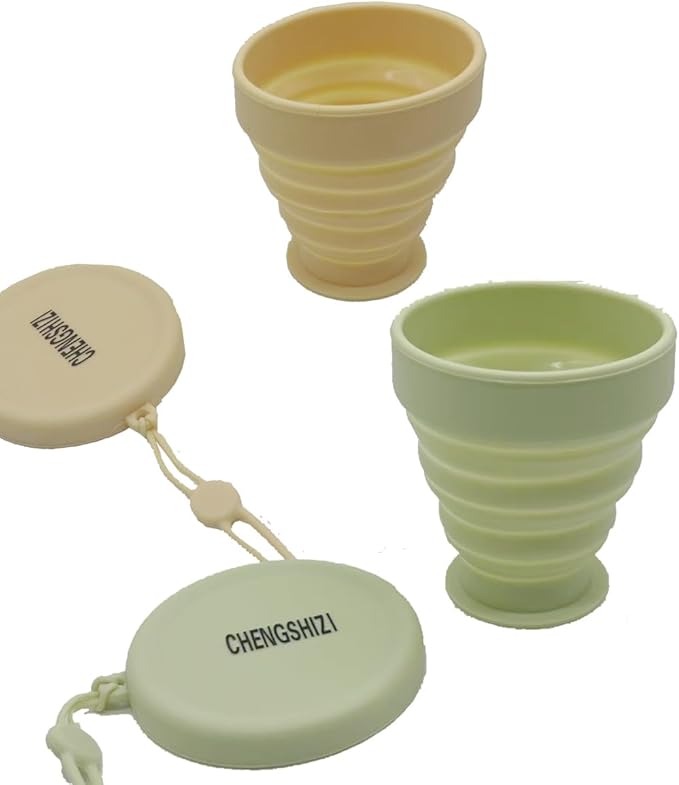 3 pcs Collapsible water bag and Cups for Camping, Hiking, Travel, Fishing Party - Portable Reusable Folding Food Grade water Cups and bag