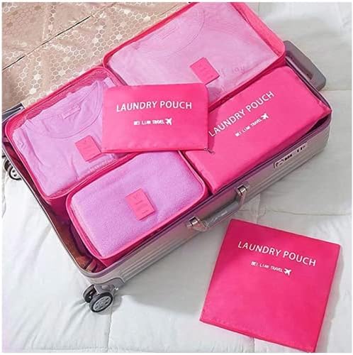 Portable Packing Cubes - Perfect Luggage Organizer Bags, Packing Cubes for Suitcases, Compression Packing Cubes, Travel Bags Organizer for Luggage, Luxurious Travel Cubes, Hot Pink