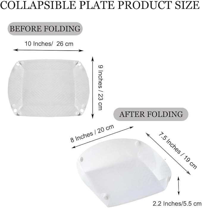 Collapsible Plate Set of 4,Portable Camping Tableware,Snapfold Plastic Plate,Food Grade Material Free Folding for Outdoor Camping Hiking Family Picnic Gatherings Business.