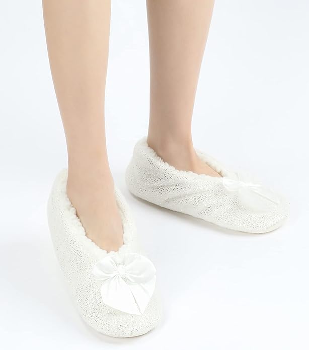 Panda Bros Slipper Socks for Women Grippers, Fuzzy Cozy Fleece Slipper Socks, Soft, Warm House Slippers