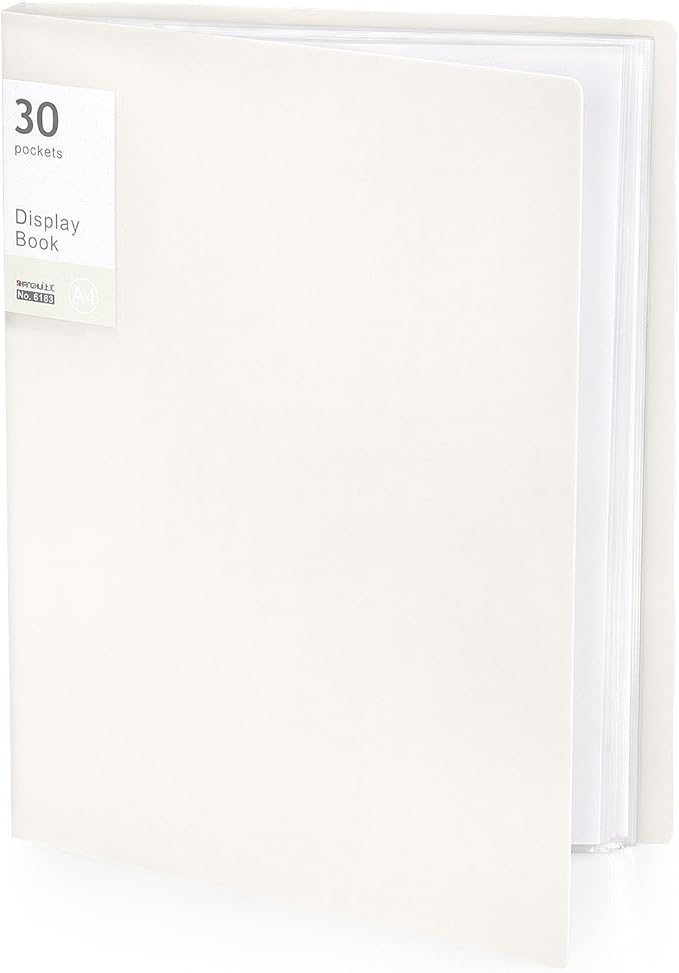 Tamaki Portfolio Binder with Plastic Sleeves, Pocket Portfolio Folder with Clear Sheet Protectors, Display 60 Pages Book, Presentation Book for Artwork, Document Organizer, 1 Pack (White)