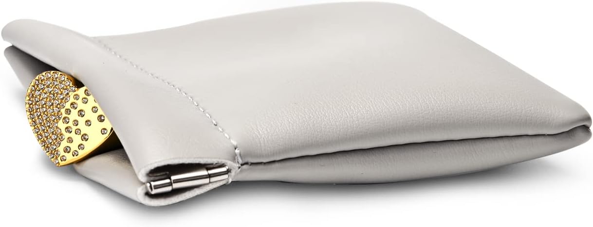 PU Leather Jewelry Travel Bag Leather Jewelry Pouch Christmas,Wedding Party Favor Gift Bag (S, Grey)