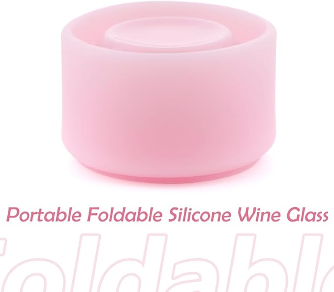 1 Pack Portable Collapsible Silicone Wine Glasses, Reusable Travel Camp Wine Glasses for Home Wedding Festival Anniversary Party Picnic Indoor Outdoor, Travel Silicone Wine Cups Capacity 6.76 Oz Pink