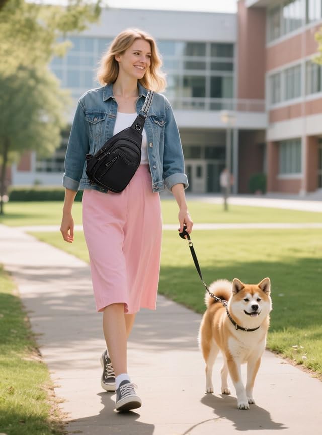 Womens Sling Bag Crossbody Bags for Women Vegan Leather Sling Backpack Daypack Fanny Pack Crossbody Purse Travel
