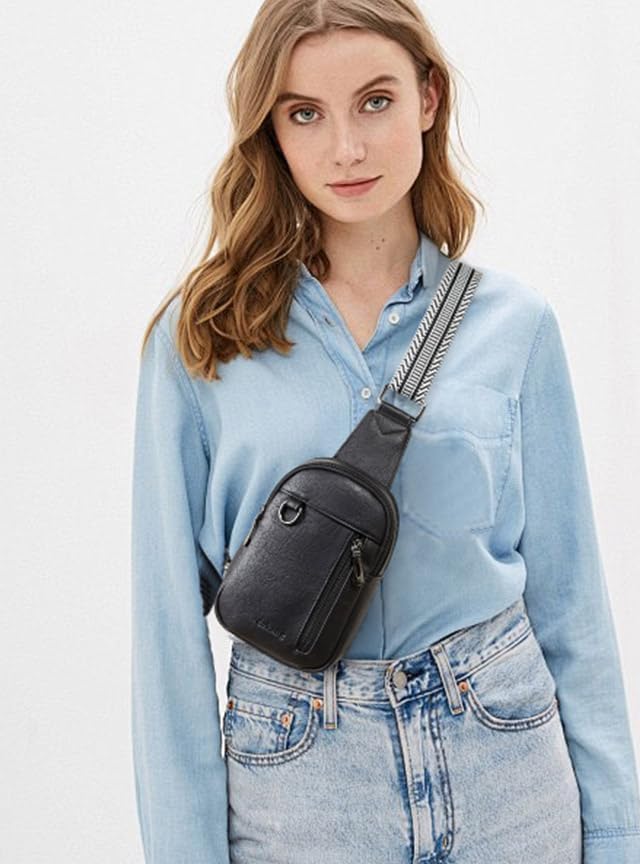 Womens Sling Bag Crossbody Bags for Women Vegan Leather Sling Backpack Daypack Fanny Pack Crossbody Purse Travel