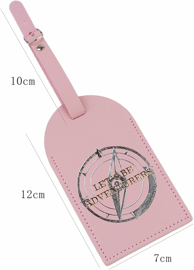 Luggage Tags for Suitcases, PU Leather Luggage Flip Privacy Cover Protection Tags Luggage Tags, for Travel Essentials, Stylish Baggage Labels for Handbags(2 Pack,Compass