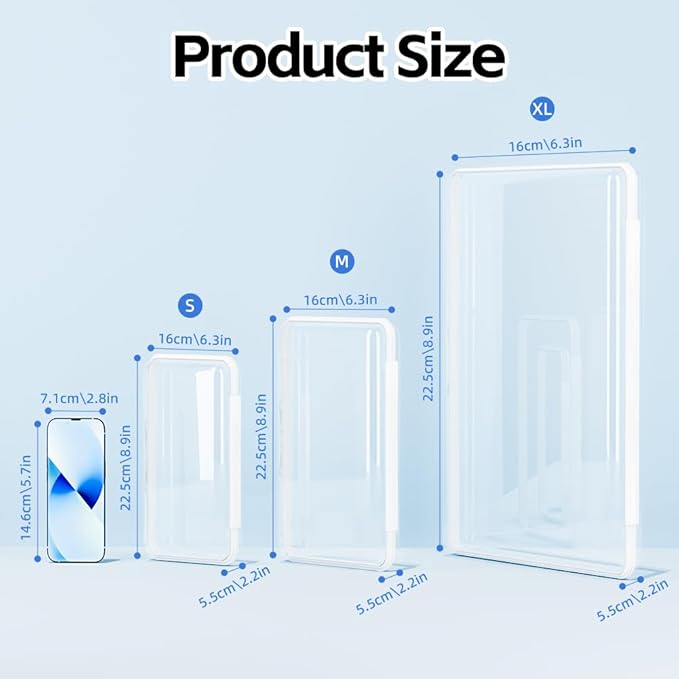 5 Pack Clear Hard Shell Zipper Case ，Clear Zipper Pouches Waterproof Makeup Organizer & Travel Toiletry Bag,Diaper Bag Organizer, Plastic Pouch for Office Home Storage(SSMMXL)