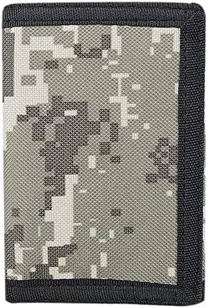 NEICY RFID Blocking Canvas Wallet for Men and Women - Camo Trifold Outdoor Sports Wallets with Magic Sticker for Teen Kids (Mosaic)