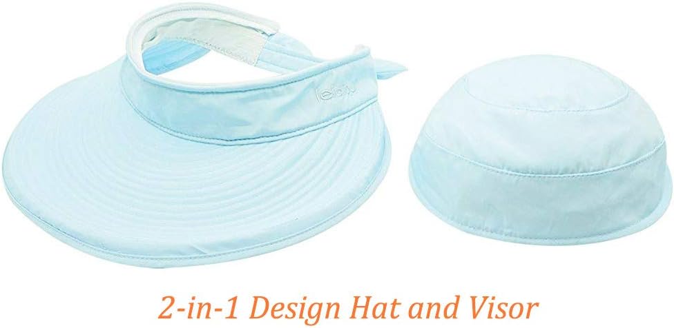 HINDAWI Sun Hats for Women with UV Protection Wide Brim Sun Hat Visor Summer Beach Outdoor Foldable Womens Cap