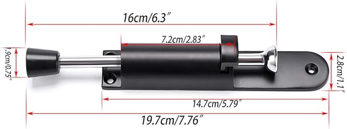 Sumnacon Kickdown Door Stop - Stainless Steel Easy Step Door Stopper, Spring Loaded Telescopic Step On/Off Door Stopper Rubber, Adjustable Heavy Duty Door Locks Holder Stop/Release by Foot, Black