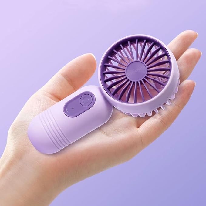 Mini Portable Fan 6 Pack, Cute Handheld Fan Battery Operated Lightweight Small Personal Fans with 3 Speeds and USB Rechargeable Eyelash Fans for Women Men Office Outdoor Travel Camping