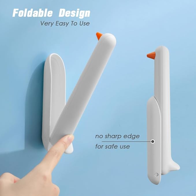 Folding Clothes Hanger Holder Hook, Wall Mounted Drying Rack for Towel, Large Capacity, Anti-Drop, Space-Saving Hanger Storage for Laundry Room, Dorm, RV, 1PC (White)