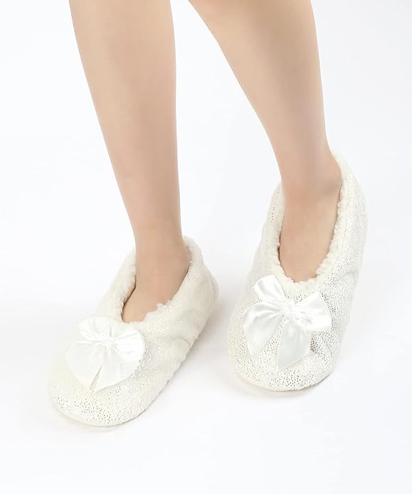 Panda Bros Slipper Socks for Women Grippers, Fuzzy Cozy Fleece Slipper Socks, Soft, Warm House Slippers
