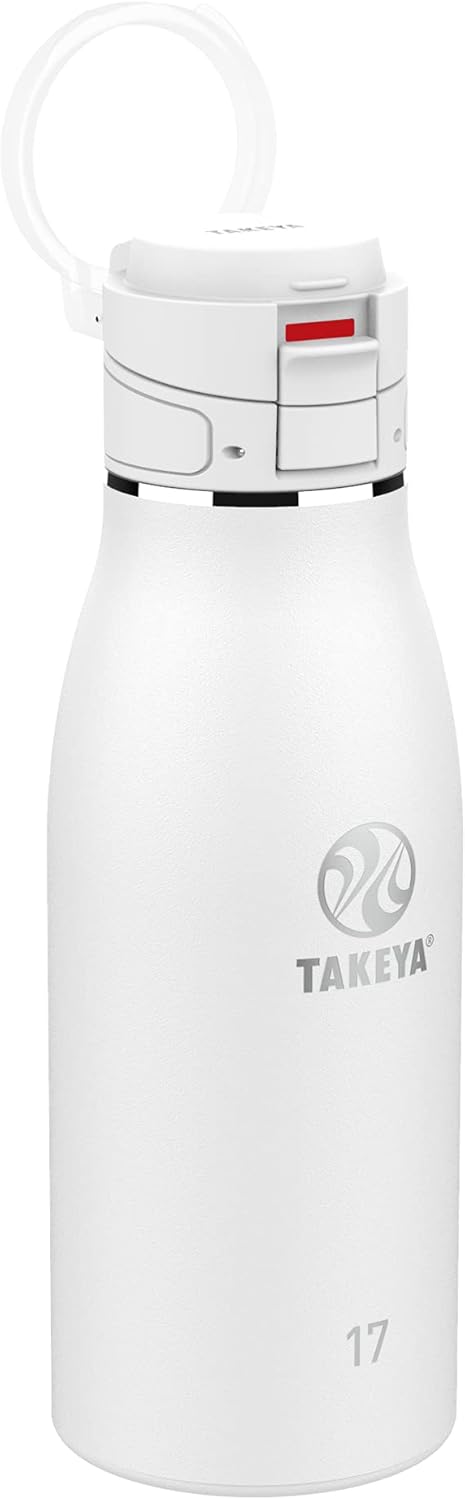 Takeya Traveler Leakproof Coffee Mug - Carrying Loop - Insulated Drinkware for Everyday Use - Durable & Portable with Spill-Proof Design - 17 oz, Arctic White