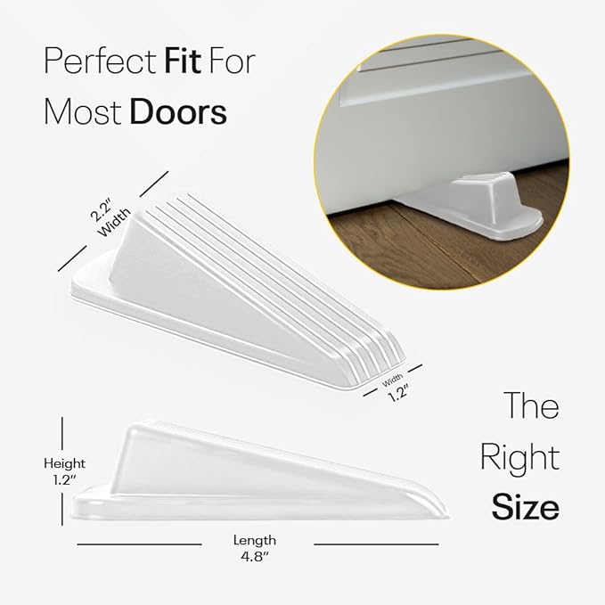 Door Stoppers for Bottom of Door – Rubber Door Stopper Wedge – Pack of 4 – Door Stop – Door Stoppers – Doorstop – Door Wedge – Doorstops for Inside Door – Ideal for Homes, Schools, Offices, Workshops