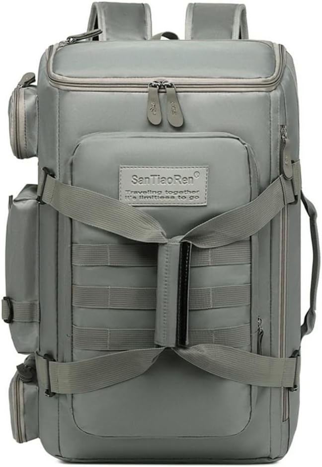 Large Capacity Travel Duffle Bags Gym Backpack Wet Dry Separation Shoulder Bag Outdoor Sports Backpacks with Overnight(Gray)