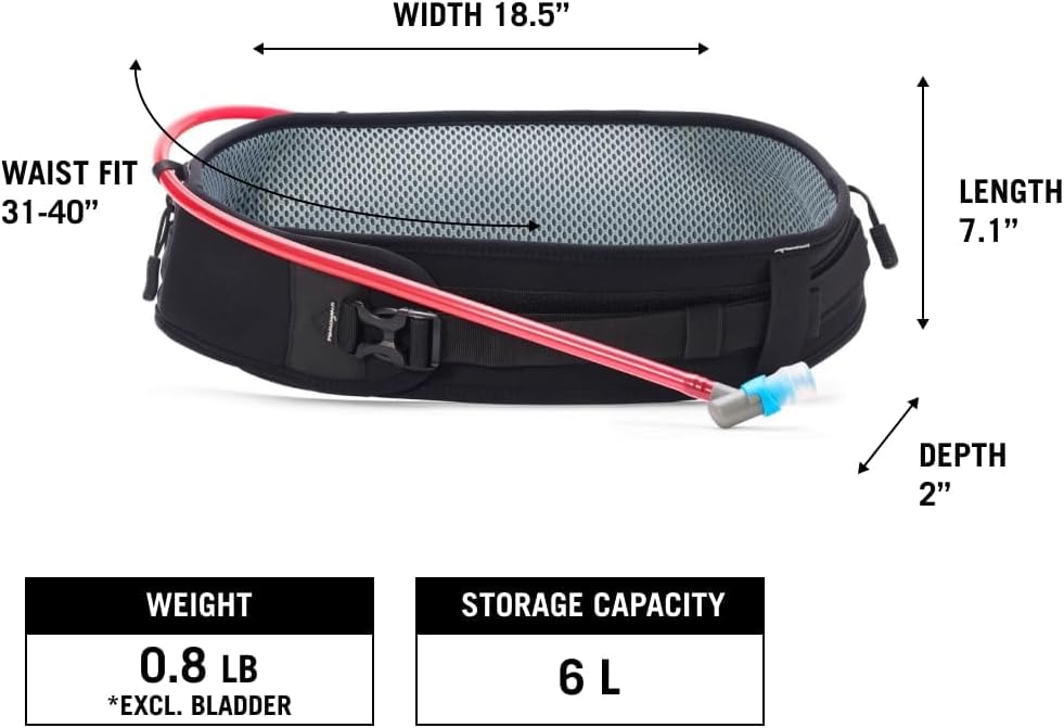 USWE Zulo Hydration Hip Pack - with Organizer and Side Pockets, Bounce Free Hip Belt (Crazy Yellow, 6L)