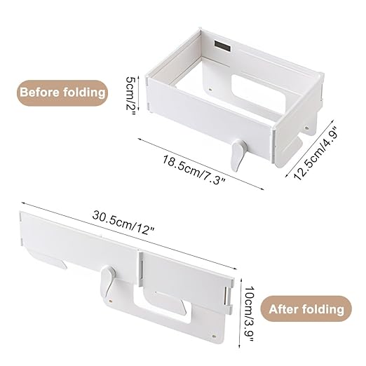 MiOYOOW Foldable Trash Bag Holder, Hanging Waste Garbage Can Rack Magnetic Closure Waste Bag Hanger Racks with Fixing Snap for Kitchen Cabinets Doors