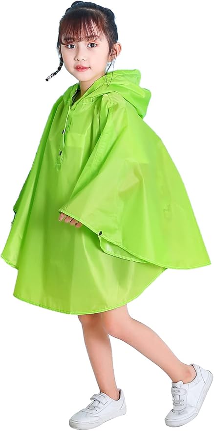 Spmor Kids Rain Poncho Hooded Jacket Rain Coat