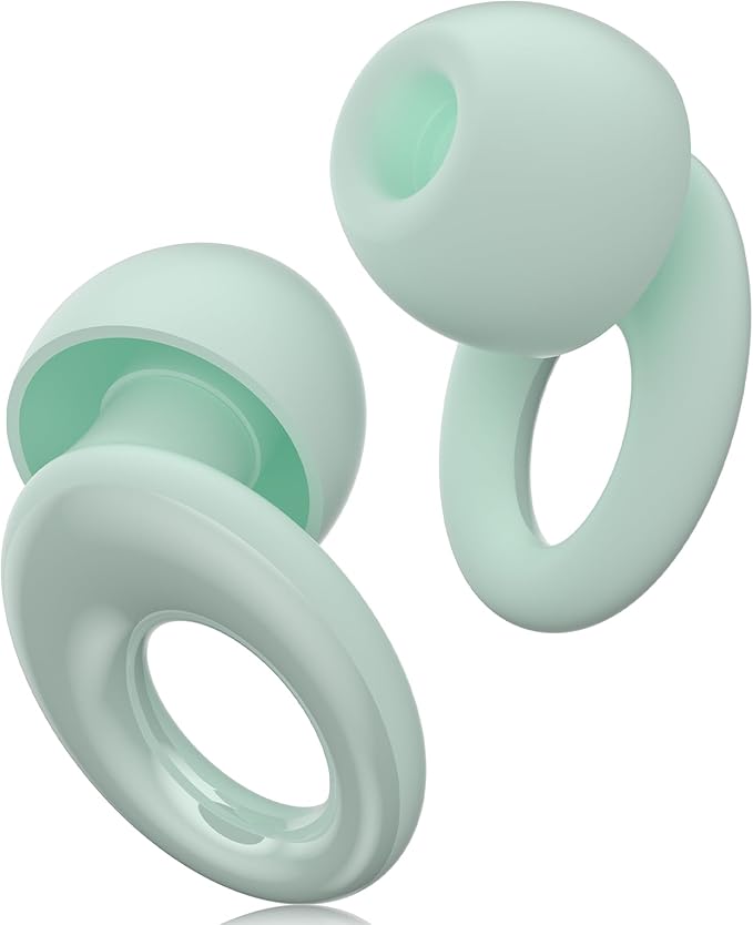 Ear Plugs for Sleeping Noise Canceling, 30dB Noise Reduction, Reusable Silicone Earplugs for Snoring Solution, Comfortable Fit with 4 Sizes and Carrying Case Green