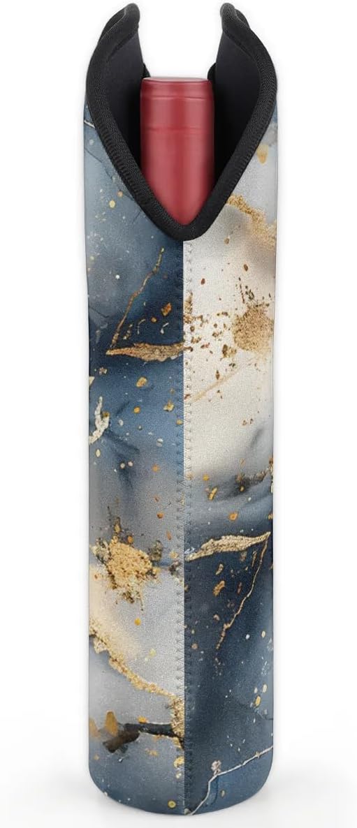 Wine Carrier Tote Personalized Bag for 2 Bottles - Neoprene Wine Bottle Holder with Carry Handle, Wine Protective Bag Insulated Bag Beer Cans Water Bottle Holder for Travel Picnic,Style22