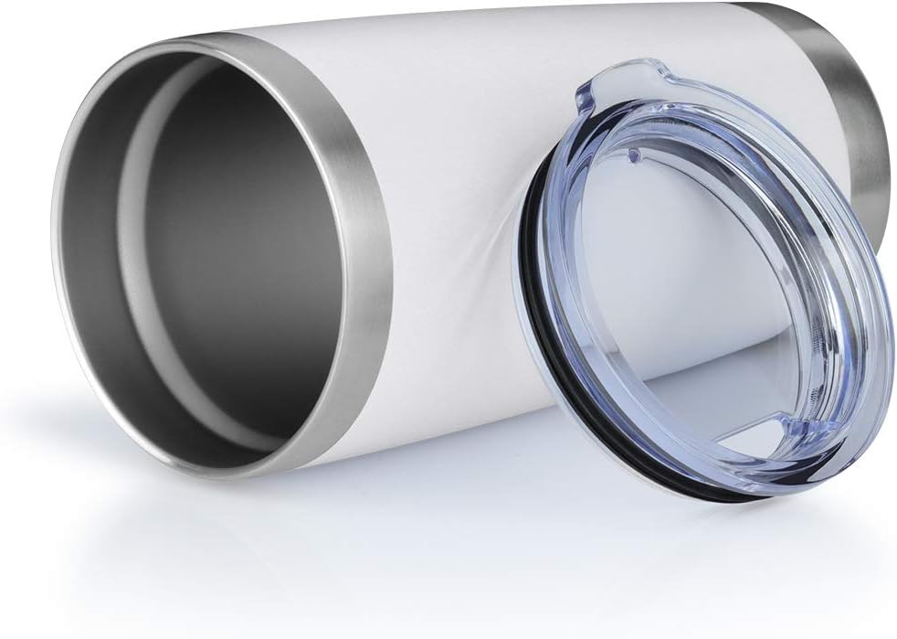 20oz Tumbler Bulk Stainless Steel Vacuum Insulated Tumblers with Lid Double Wall Travel Mug, Durable Powder Coated Coffee Cup, Suitable for Ice Drinks and Hot Beverage (White 12pack)