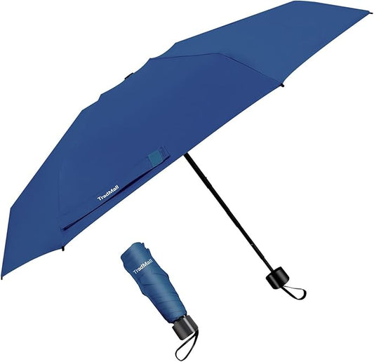 TradMall Mini Travel Umbrella, Portable Lightweight Compact Parasol with 95% UV Protection for Sun & Rain