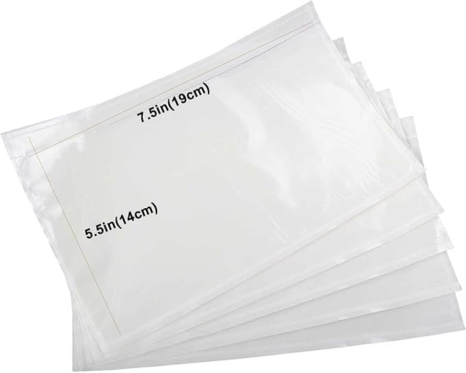 7.5x5.5 Packing List Mailing Envelopes Shipping Envelopes Packing List Clear Adhesive Shipping Label Sleeves Shipping Supplies for Small Businesses(2000 Pcs)