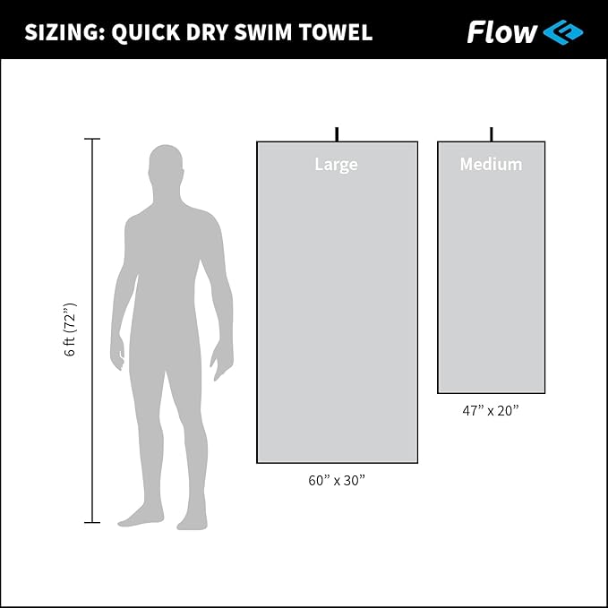 Flow Microfiber Quick Dry Swim Towel - Pool Towels for Competitive Swimming and Other Water Sports with Medium and Large Options Available (Pink, Medium (47” x 20”))